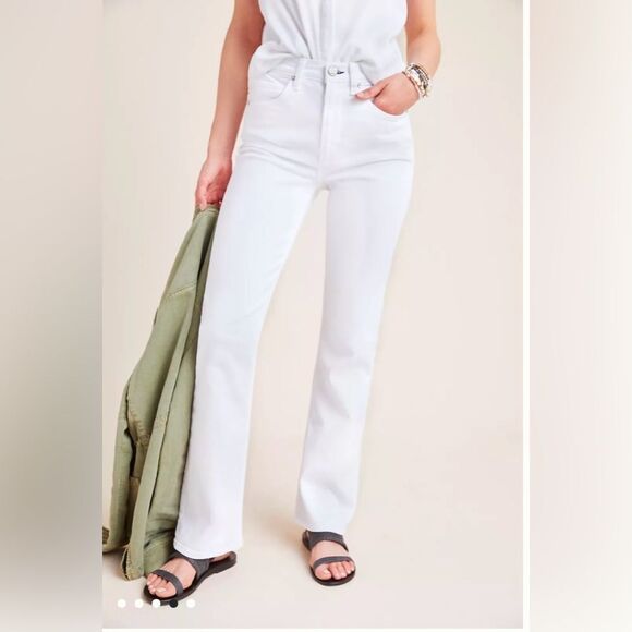 Anthropologie McGuire Ginsburg Bootcut High Rise White Jeans - Picture 2 of 16